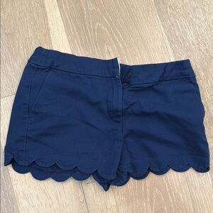 Navy Blue Scalloped Hem girls Shorts